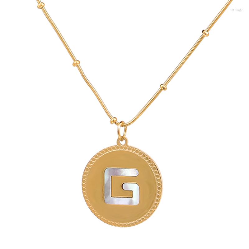 

Pendant Necklaces Punk Geometric Circle Letter G For Women Boho Gold Color Chain Statement Necklace Party Jewelry CollaresPendant
