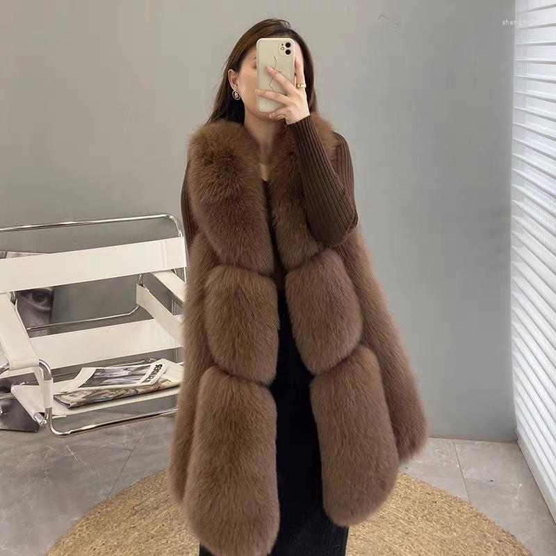 

Women's Fur & Faux In The Winter Of 2022 Import Vest Ms Long Hair Really Tank Top Young Fashion, Khaki