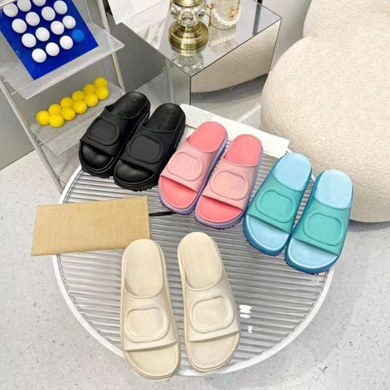 

Designer G Slippers Women Platform Sandals Foam Rubber Slides Candy Colors Non Slip Flip Flops Summer Beach Thick Bottom Mules Shoes
