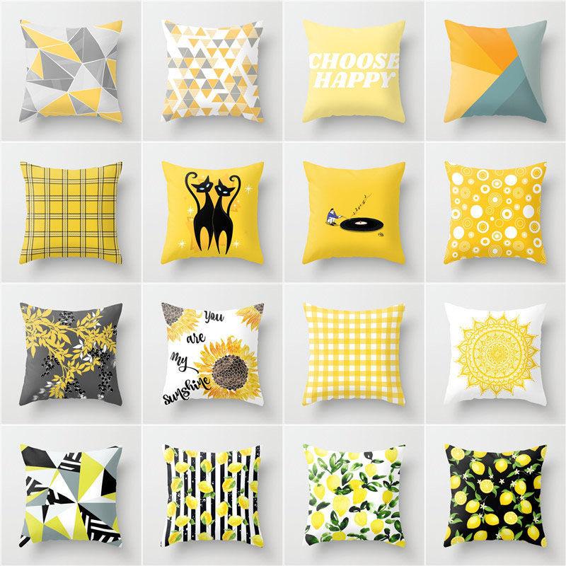 

Cushion/Decorative Pillow Nordic Ins Wind Yellow Series Case Super Soft Plush Living Room Sofa Bed Head Cushion Cover Fall Decor