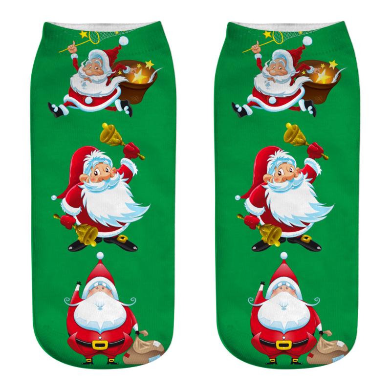 

Men's Socks 3D Printing Christmas Funny Men Cartoon Elk Snowman Santa Sokken Low Cut Unisex Ankle Xmas Sox Calcetines Hombre, Black