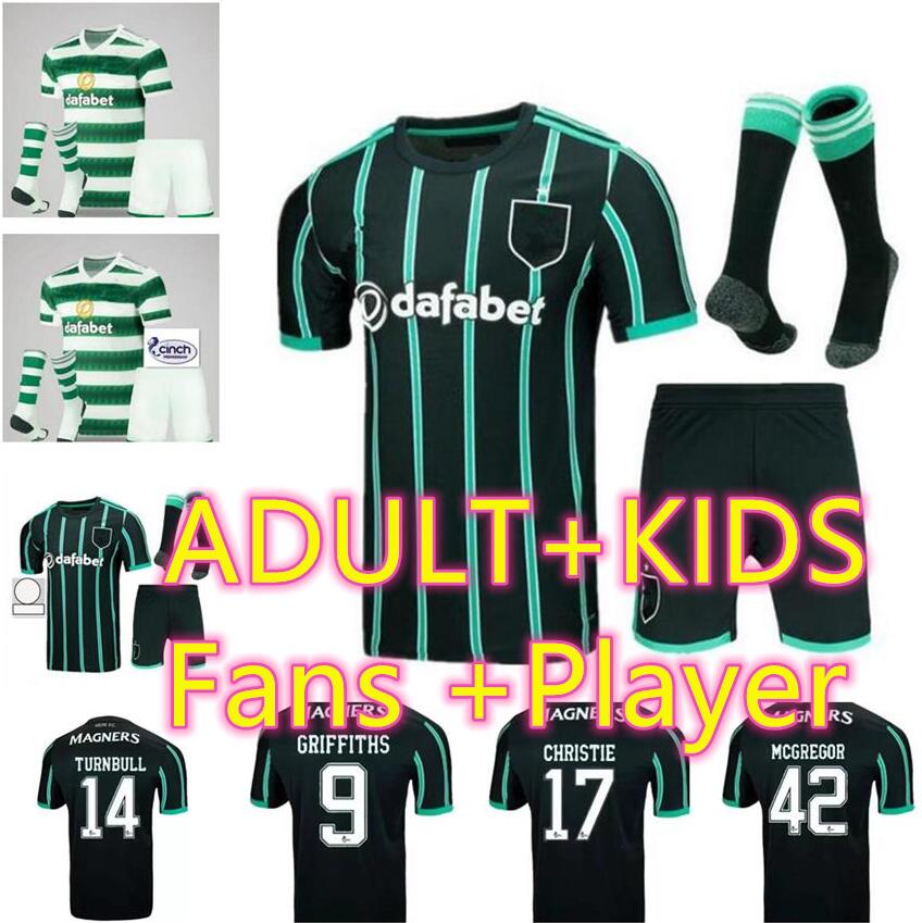 

Fans Player version 22 23 Celtic Soccer Jersey away black KYOGO ABADA AJETI Soccer Shirt Third FORREST TURNBULL JOTA 2022 2023 Football Uniforms Adult Kids kit, 12