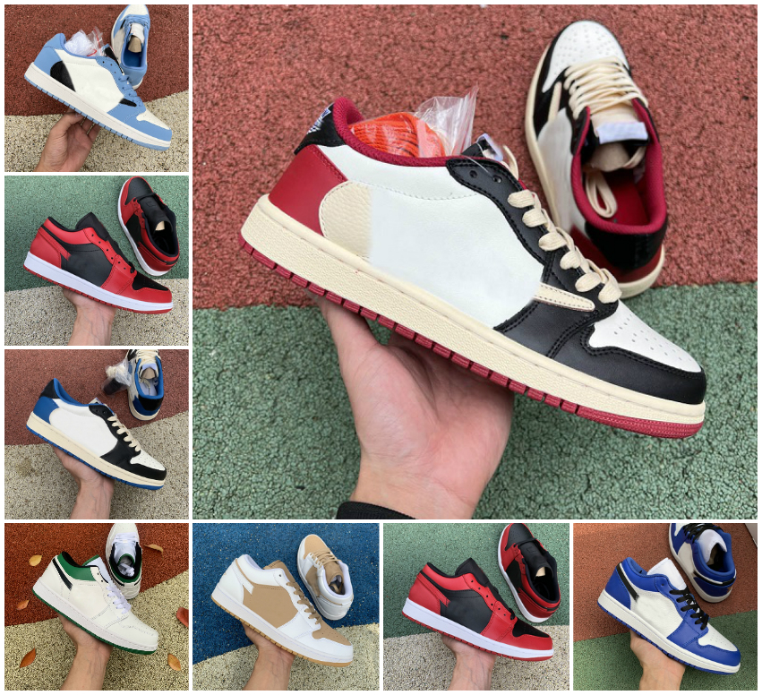

Jumpman 1 UNC Low 1s basketball shoes Fragment University blue hyper royal court purple light smoky grey pine green shadow reverse bred Zen Master men women sneakers, Bubble package bag