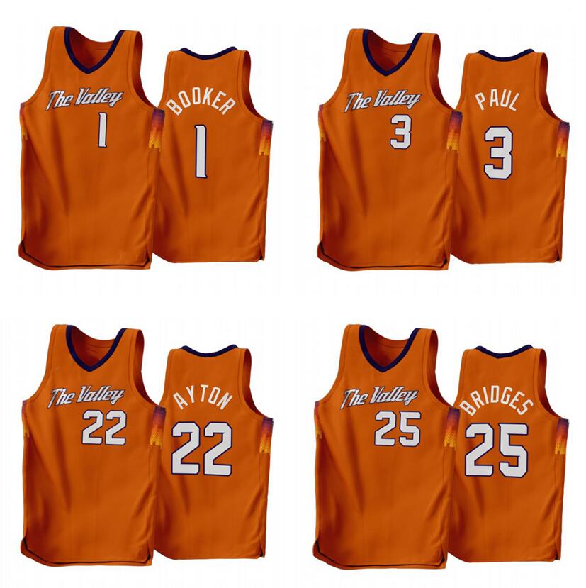 

Basketball Jersey Devin Booker Deandre Ayton Chris Paul Mikal Bridges 2022-23 new season Men Youth city jerseys in stock orange, With logo