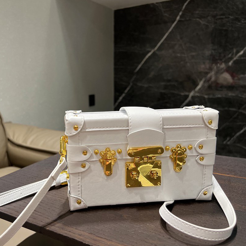 

Petite Malle Women Designer Bags Leather Handbag Shoulder Bags Fashion Bag, White