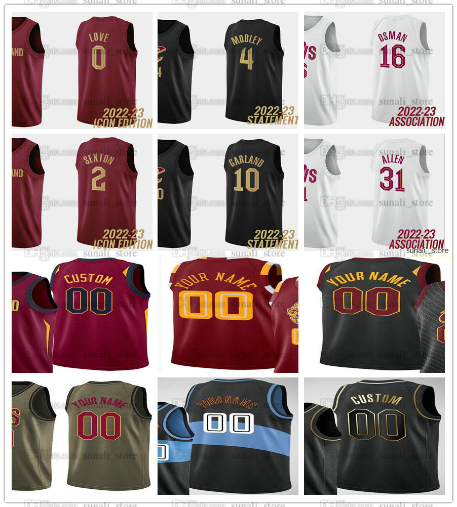 

Printed Basketball Collin Sexton 2 Jerseys Jarrett Allen Caris LeVert Lauri Markkanen Cedi Osman Evan Mobley Darius Garland Isaac Okoro Lamar Stevens Dylan Windler, Black