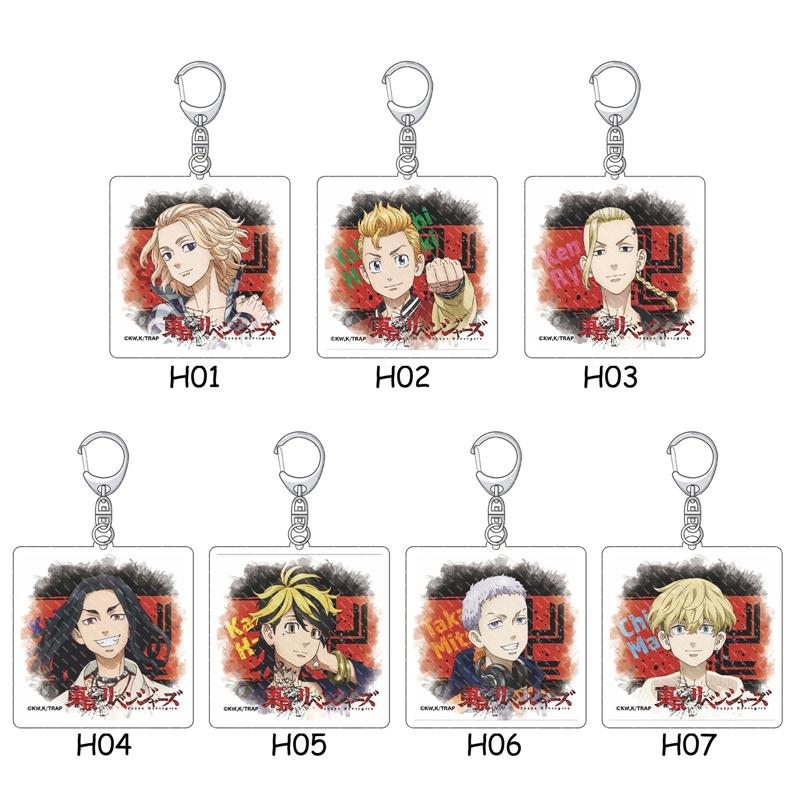 

Keychains Tokyo Revengers Keychain Anime Character Mikey Draken Chifuyu Kazutora Cosplay Bag Pendant Keyring