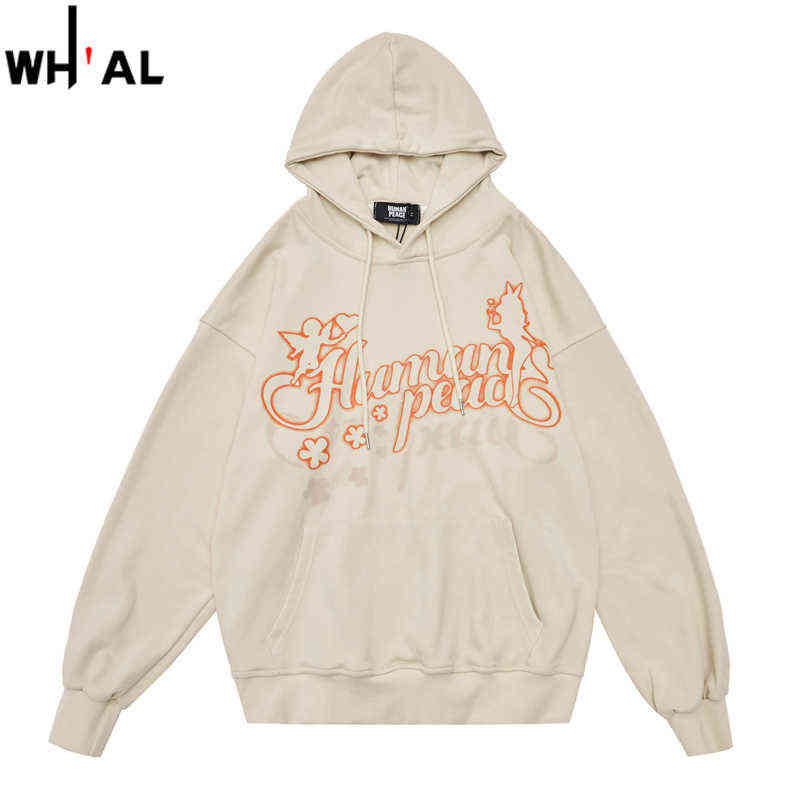 

2022 Men Hip Hop Hoodie Sweatshirt Girl Letter Print Autumn Cotton Harajuku Pullover Male Streetwear Coat #072 T220726, Black