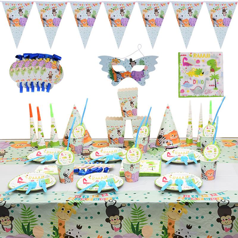 

Party Decoration Jungle Safari Birthday Paper Napkins With Giraffes Zebra Lion Monkey Elephant For Baby Shower Animals Themed Decor