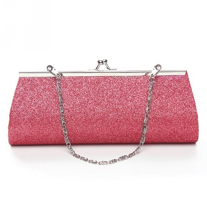 

Evening Bags Women's Bag Shiny Glitter Day Clutches Ladies Party Banquet Clutch Bridal Wedding Purse With Chain, Purple