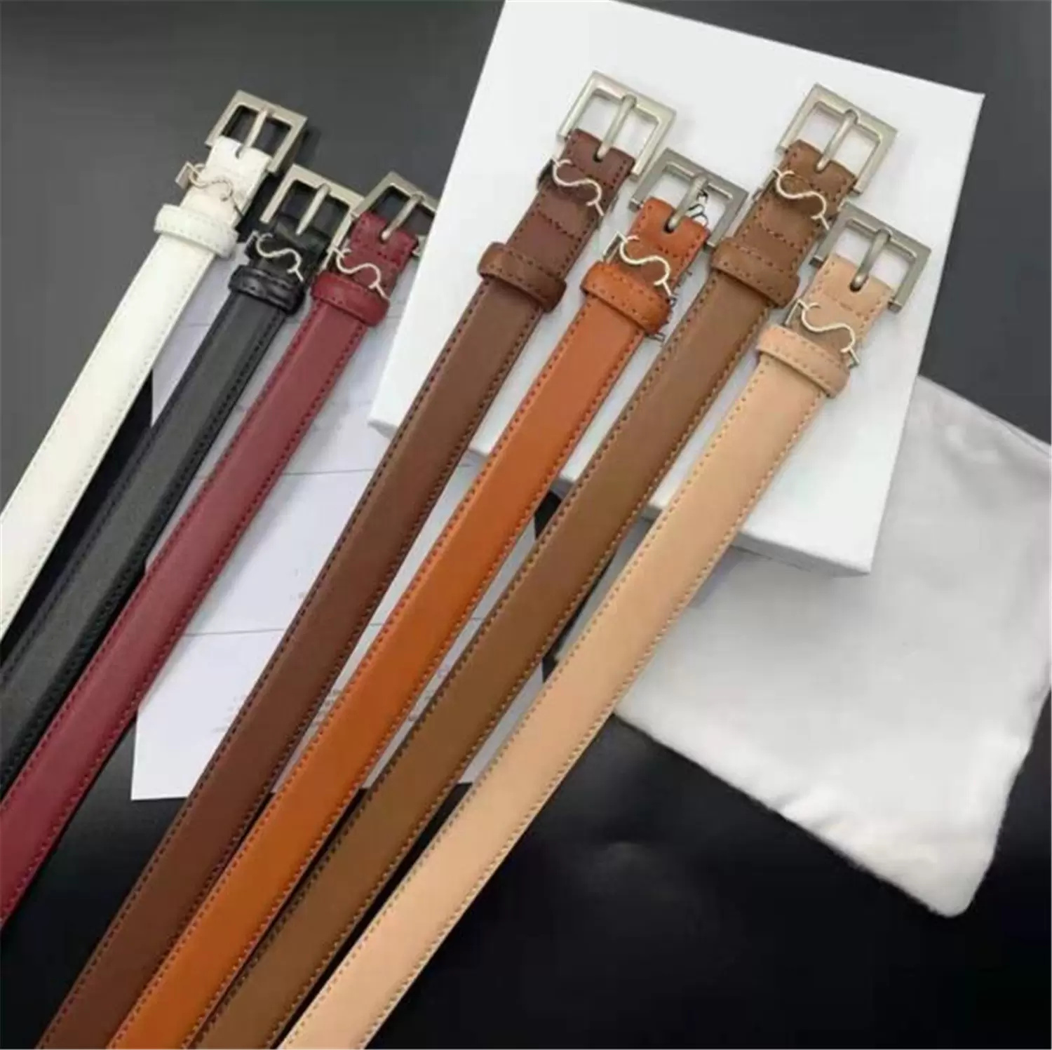 

Men Luxurys Designers Belts For Women Fashion Leather Letter Buckle Belt Womens Waistband High Quality Girdle Ladies Cintura Ceintures Width 2.5CM Width With Box DE, As picture with original box