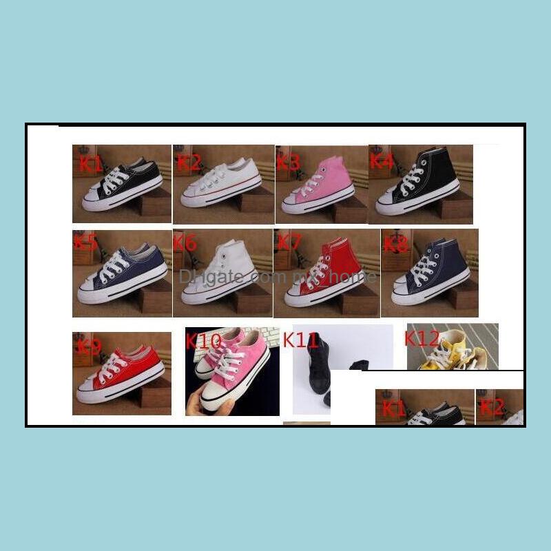 

New Brand Kids Canvas Shoes Fashion High - Low Boys And Girls Sports Children Drop Delivery 2021 Sneakers Baby Maternity Wenin, Color