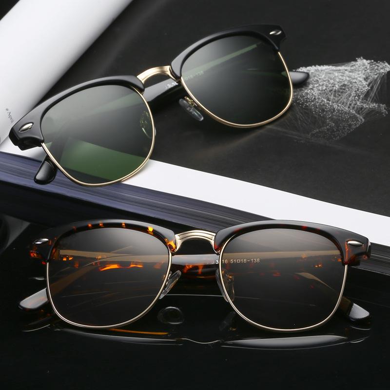 

Sunglasses Vazrobe Glass Men Women Classic Style Sun Glasses For Man Female Square Semi Rimless Vintage Quality