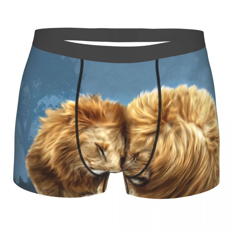 

Underpants Boxershorts Men Comforable Panties Set African Lions Underwear Man Boxer, Black;white