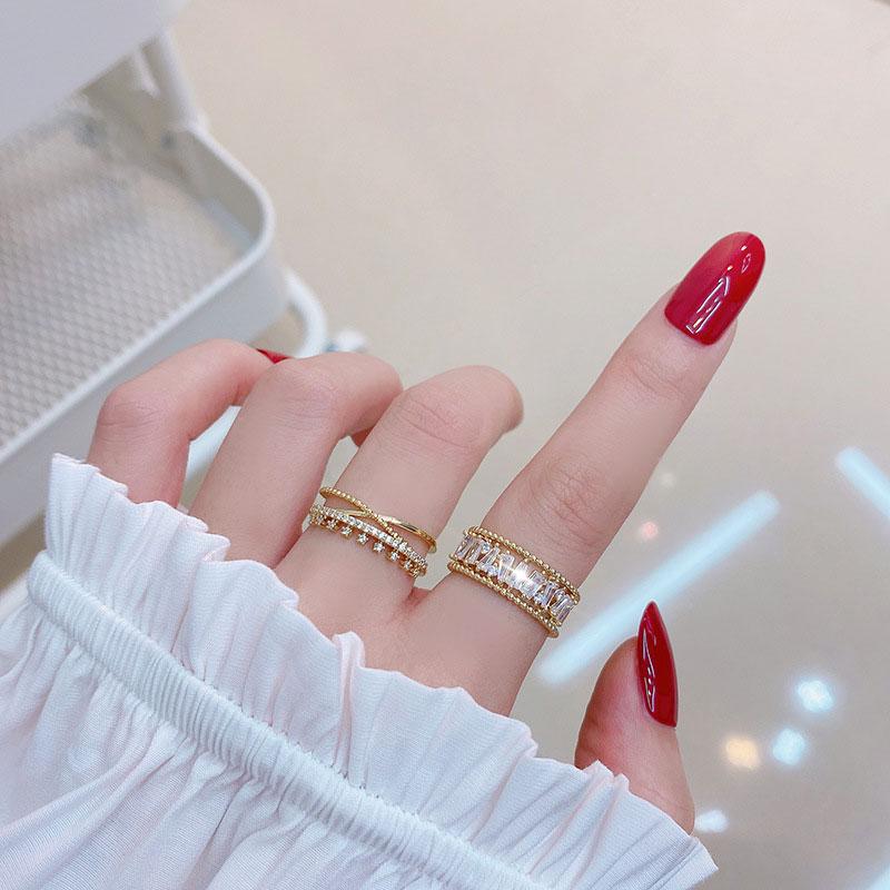 

Cluster Rings All-Match Temperament Exquisite Shine Personalized Wedding Glamour Ring For Women Luxury Jewelry Female RingCluster