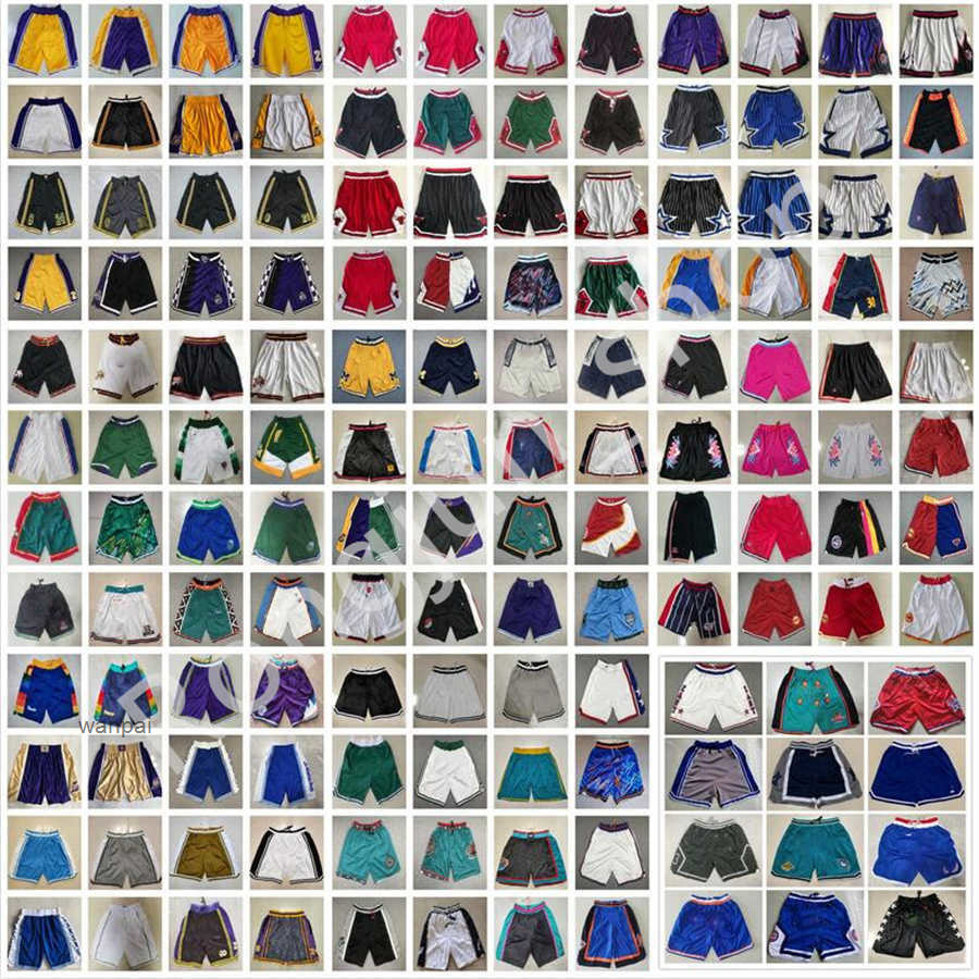 

All Team Basketball Shorts Just Don Short Retro Sport Wear With Pocket Zipper Sweatpants Hip Pop Pant 100% Stitched Top Qualitty Mans, Printed