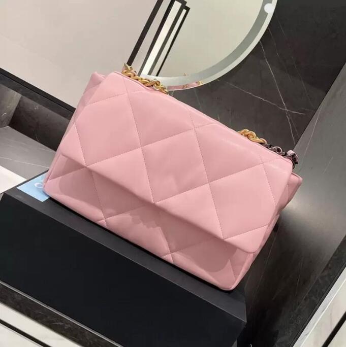 

TZ Luxury Designer Womens Maxi Jumbo 19 Bag Crossbody Classic Flap Large Capacity Shopping Double Chains Quilted Shoulder Lambskin Fashion Trends Handbag 30CM, Shipping