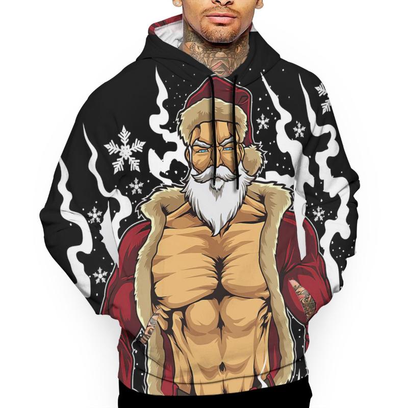 

Men' Hoodies & Sweatshirts Bodybuilder Santa Claus Fitness Christmas Xmas Men Hoodie Tracksuits Men' SweatshirtMen, White