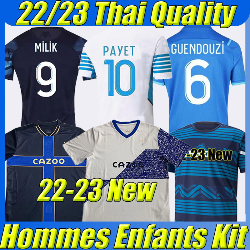 

21/22/23 PAYET soccer jerseys 2021 2022 2023 MILIK maillot foot CUISANCE THAUVIN BENEDETTO KAMARA Training football shirts men+Kids Kits sock Full sets uniforms, 21-22 away