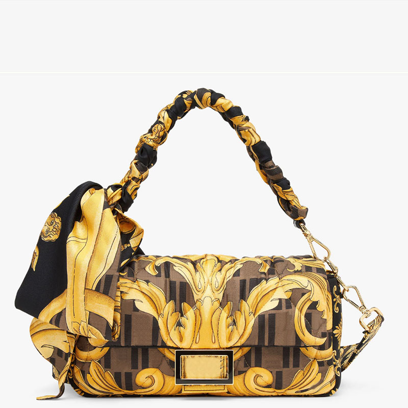 

Shoulder Bags Baguette Bag Women Handbag Flap Purse Fashion White Mulberry Silk Handbag Classic Letter Gold Baroque Print Hardware Buckle High Quality Presale, Just box