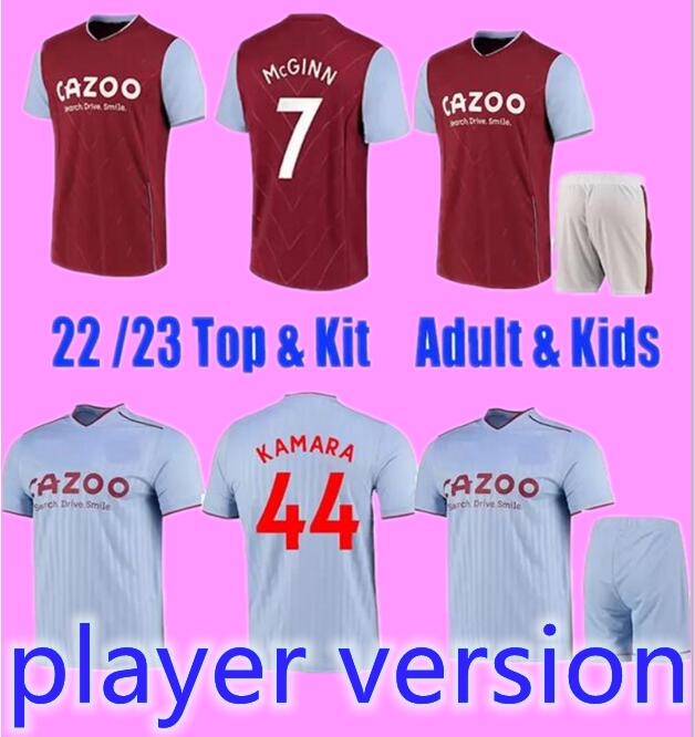 

2022 2023 Aston Villaes Kamara Soccer Jerseys 22 23 player version away WATKINS BUENDIA McGINN EL GHAZI DOUGLAS LUIZ MINGS coutinho CASH Diego Carlos Football shirts