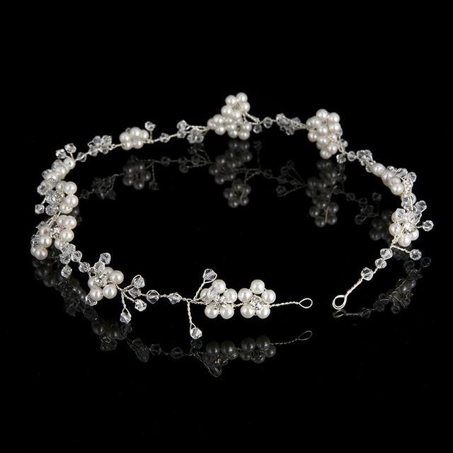 

Hair Clips & Barrettes 2022 Fashion Crystal Pearl With Wedding Headdress Retro Bridal Silver Wreath Handmade Headband Crown Jewelry
