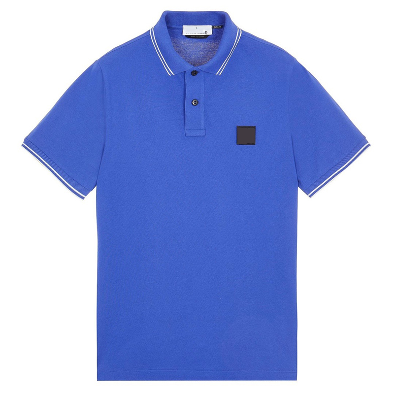 

Designer Tops Casual cotton breathable quick dry solid Men's polo shirt 1802, Blue