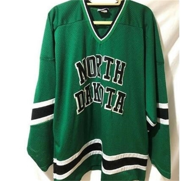 

C26 CUSTOM Nik1 tage 1993-95 North Dakota Fighting Sioux Hockey Jersey or custom any name or number retro Jersey, Green