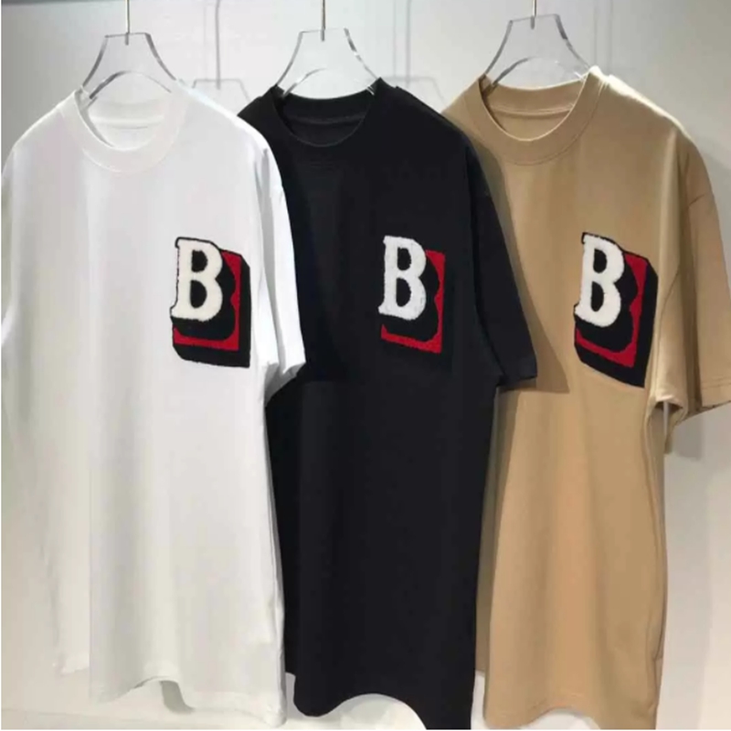

2021ss designer clothes BUBU T Shirts spring and summer new high grade cotton printing short sleeve round neck panel T-Shirt, Black