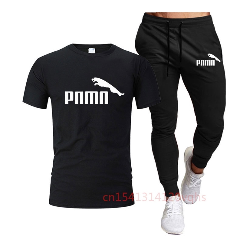 

Summer Casual Men s T Shirt Pants Set Name Brand Short Sleeve Suit Printed Cotton Shirt Jogging Sportswear 220615, K-1