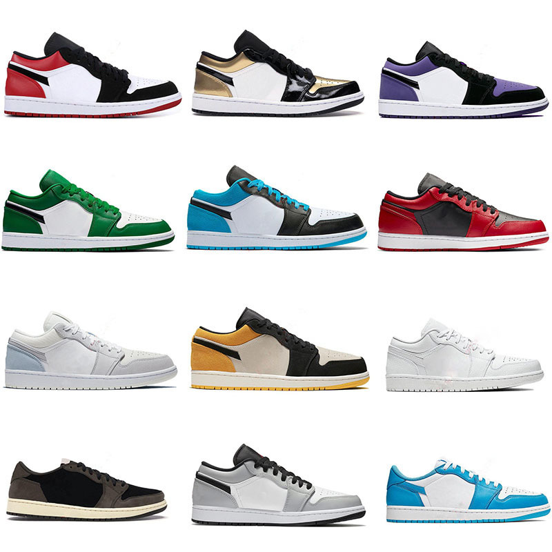 

Basketball Shoes 1 Low Men Women Running Shoes Designer Trainers Jumpman 1s Light Smoke Grey University Blue UNC Royal Black Toe Crimson Tint Shadow