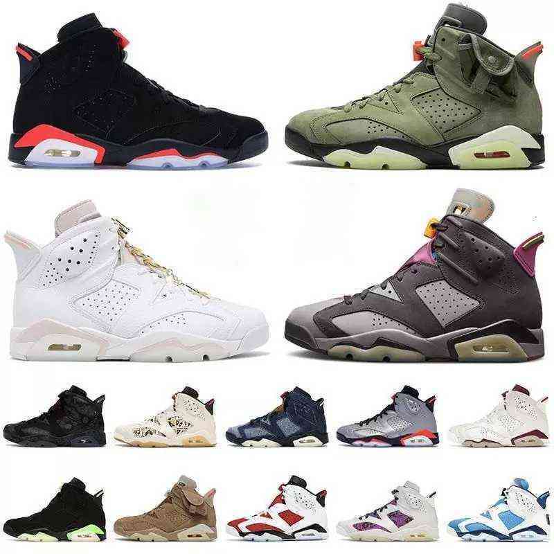 

6s mens shoes UNC Carmine Angry bull Sport Blue Infrared Marron men trainers sneaker 6 sports shoe size 8-13 on sale