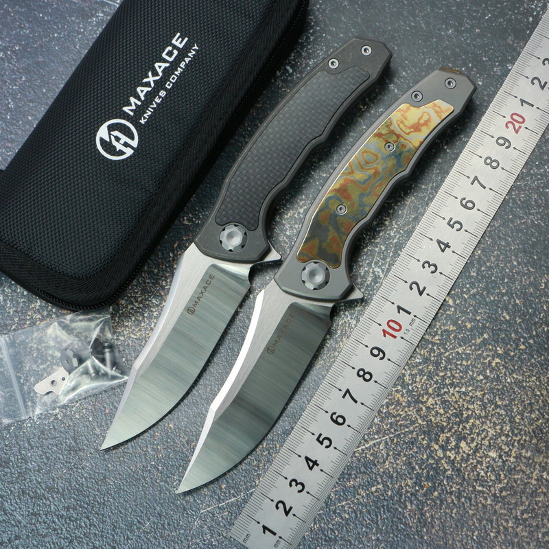 Maxace Halictus 2.0 Folding Knife M390 Blade Titanium Handle Pocket Survival Tactics Fishing Outdoor Hunting Multifunction Kitchen EDC Tools-image-757444731