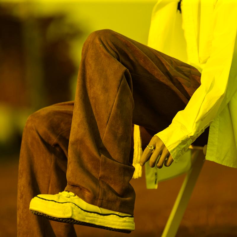 

Men's Pants Casual Autumn Mens Printed Suede Easy-care Korean Elastic Waist Pockets Mopping Trousers Men Women Pantalon MaleMen's, Blue