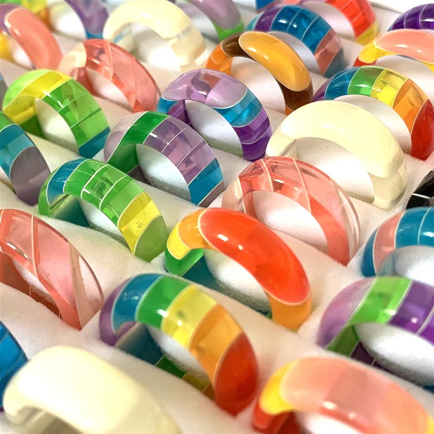 

Bulk Lots 100pcs cute colorful resin rings mix set Acrylic fashion charm Ladies girls Jewelry gifts Whole289A