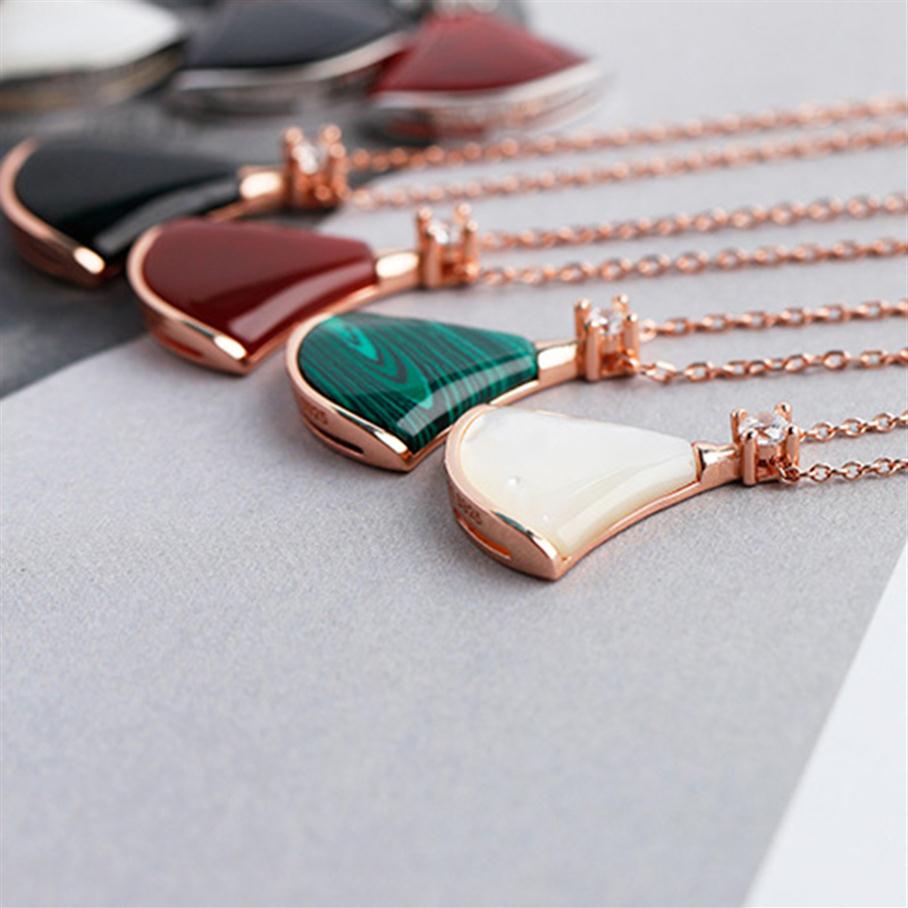 

925 silver Luxury designer Necklace versatile Classic Fashion Choker elegant Fan-shape jewelry Delicated necklace pendant High-end245B