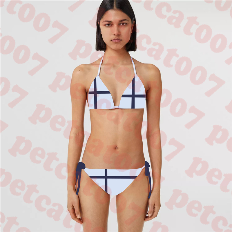 

Blue Plaid Bikini Womens Swimwear Designers Women Sling Bikinis Set Textile Classic Ladies One Piece Swimsuit, Please contact me real pictures