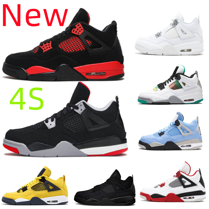 

2022 New Version 4S Children Sneaker Basketball Shoes University Blue Black Cat Grey Cement Hyper Royal Boy Girl Gradeschool Child Outdoor Trainers Sneakers Bred, Box