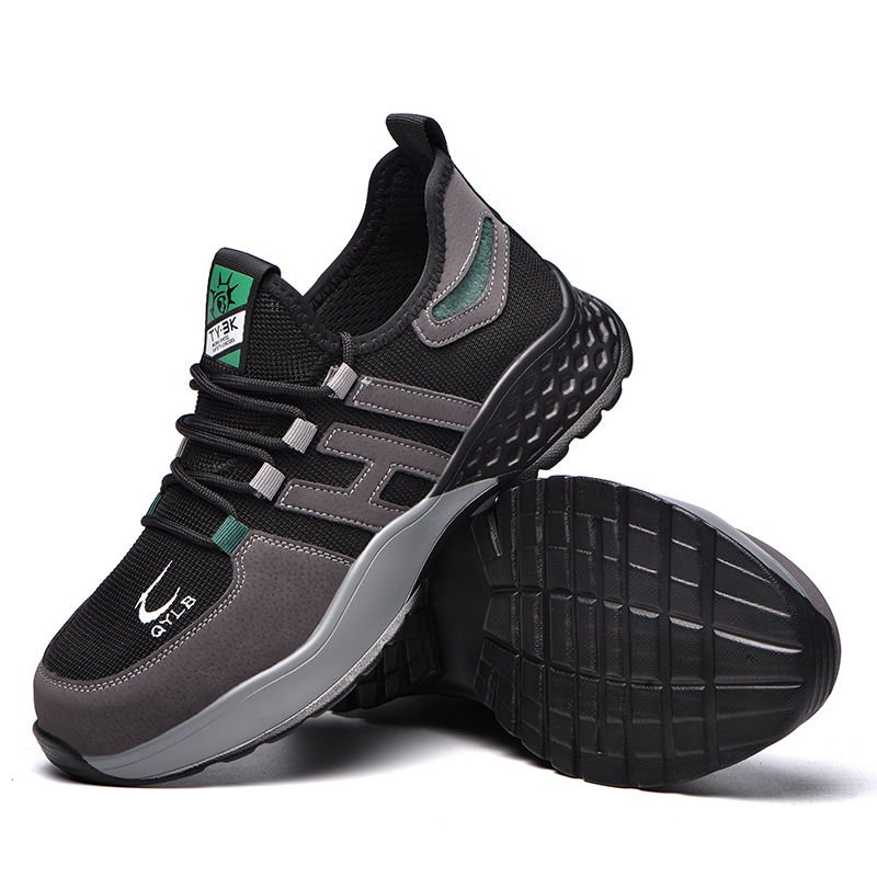 

2022 New Breathable Men Army S2 Safety Shoes Steel Toe Non-Slip Work Boots Indestructible Shoes Puncture-Proof Work Sneakers Men, No.1