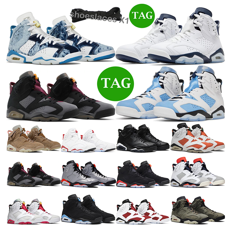 

2022 men basketball shoes 6 Washed Denim Midnight Navy UNC Bordeaux British Khaki sneakers sports infrared Sail Brown mens trainer Athletic