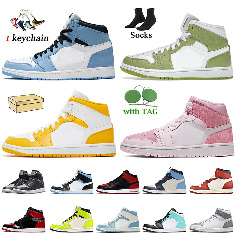 

2022 Women Mens With Box Jumpman 1 1s Basketball Shoes University Blue Gold Green Python Chicago Reimagined OG Shadow Stealth Bred Text Digital Pink Trainer Sneakers, 4 high og stealth 36-47