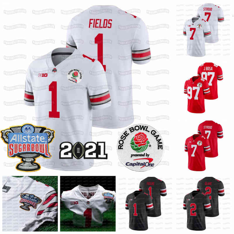 

C202 Ohio State Buckeyes 2022 Rose Bowl Ncaa College Football Jersey Justin Fields Joey Bosa Master Teague Iii Wilson Wade, 2022 rose bowl black mens s-3xl