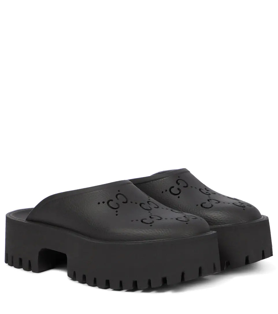 

Designer Women Sandals Luxury Double G Cutout Rubber Clogs Sandal Platform Sole -42 With Box Beach Holiday, Flat heel 02