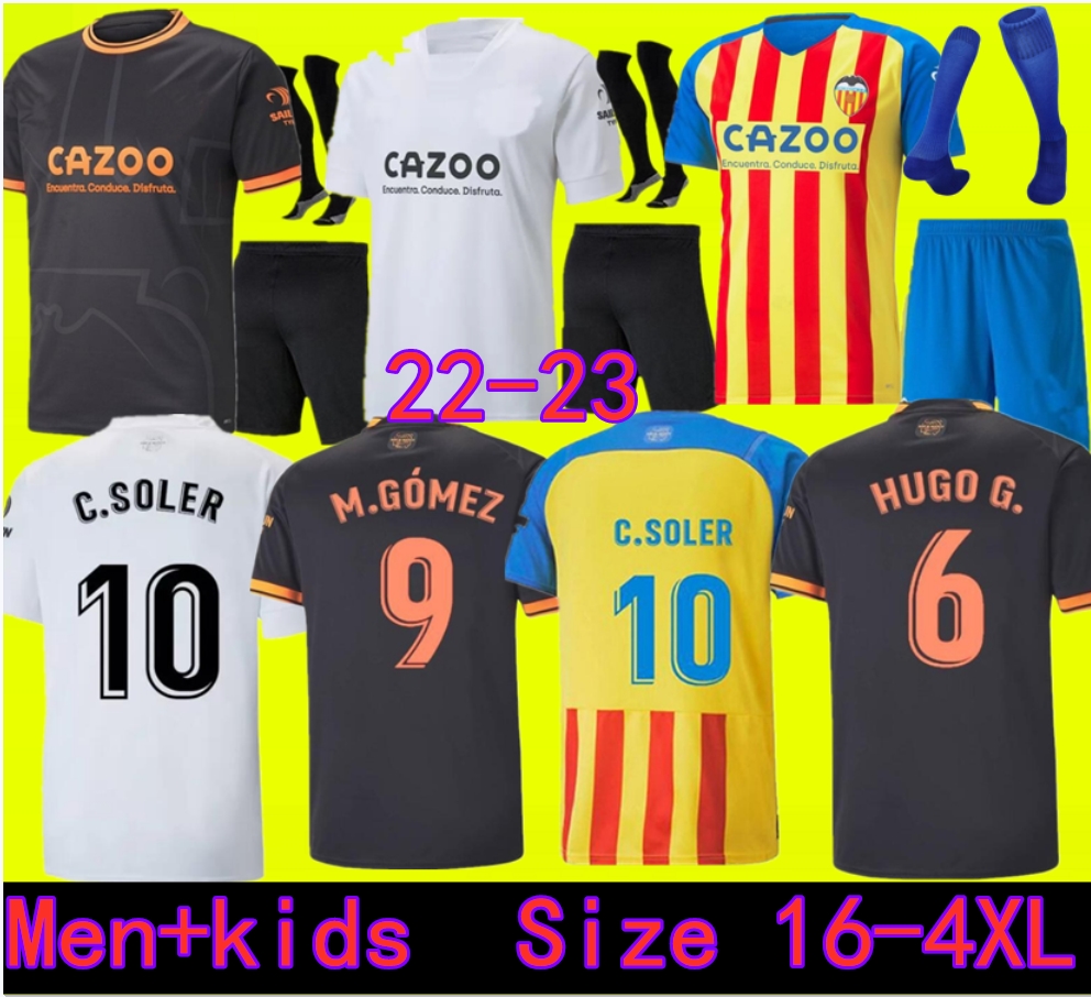 

22 23 valencia soccer jerseys GUEDES GAMEIRO Florenzi camisetas de futbol RODRIGO Gaya M.Gomez JERSEY men kids kit football shirts 2022 2023, 22-23 third