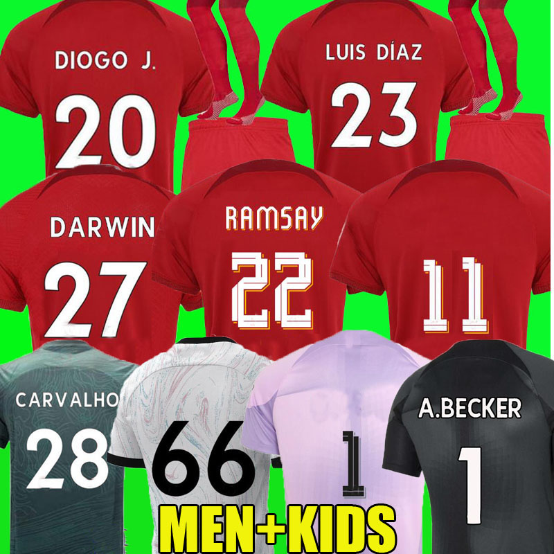 

21 22 23 season home away 3rd soccer jerseys Carvalho 2022 2023 Mohamed Diogo Luis DIaz football shirts men kids kit uniform Fabio Alexander Arnold DARWIN 27 Alisson, 22/23 home lfp