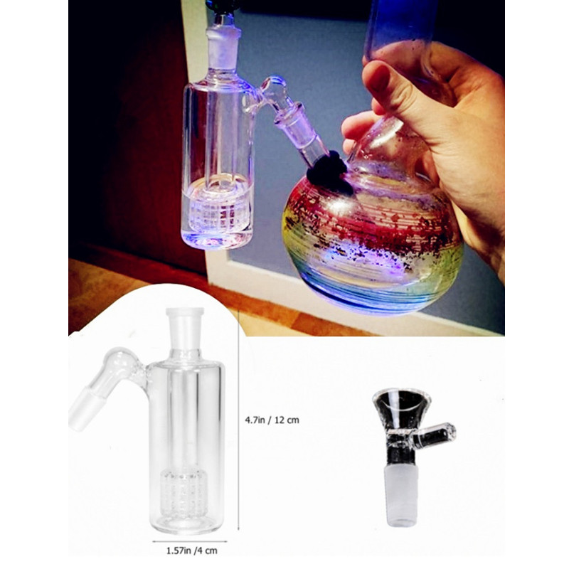 

14mm&19mm Male Hookah Joint High Borosilicate Heat-resistant Glass Ash Catcher Water Bottle for Bong Smoking Accessories Water Percolators