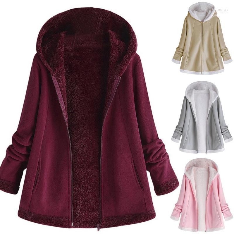 

Women's Down & Parkas Women Winter Coat Plus Size Long Cardigan Hooded Sleeve Casual Sweaters Female Loose Warm Sweater Pocket Gifts Luci22, Khaki