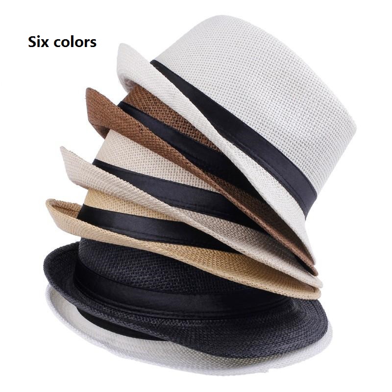 

Fashion Hats for Women Fedora Trilby Gangster Cap Summer Beach Sun Straw Panama Hat with Ribbon Band Sunhat ys222, Multi