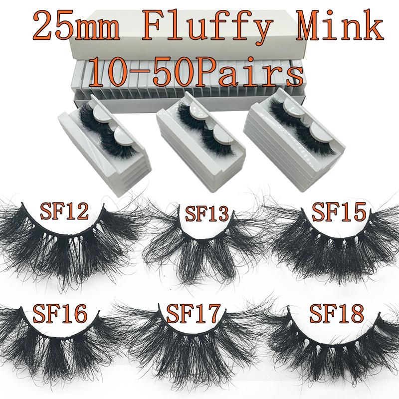 

False Eyelashes Mikiwi 10-100 Pairs Wholesale Fluffy 3d Mink Lashes Bulk Pack Siberian For Butique BusinessFalse