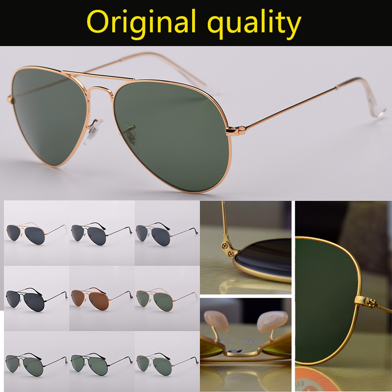 

TOP Quality Aviation Classic Style Pilot Sunglasses Men Women Fashion Real Sun Glasses Female Male with Box Gafas De Sol Hombre